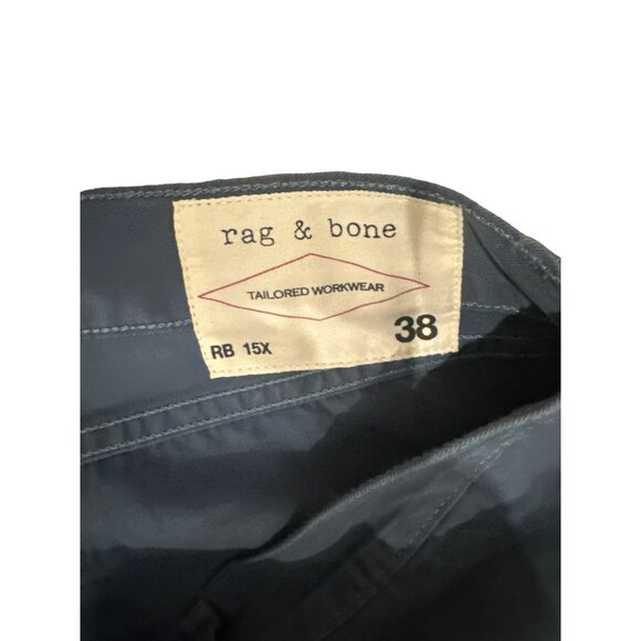 Rag & Bone Mens Slim Straight Distressed Slate Blue Twill Pants Size 38x34  RB15 - Picture 4 of 6